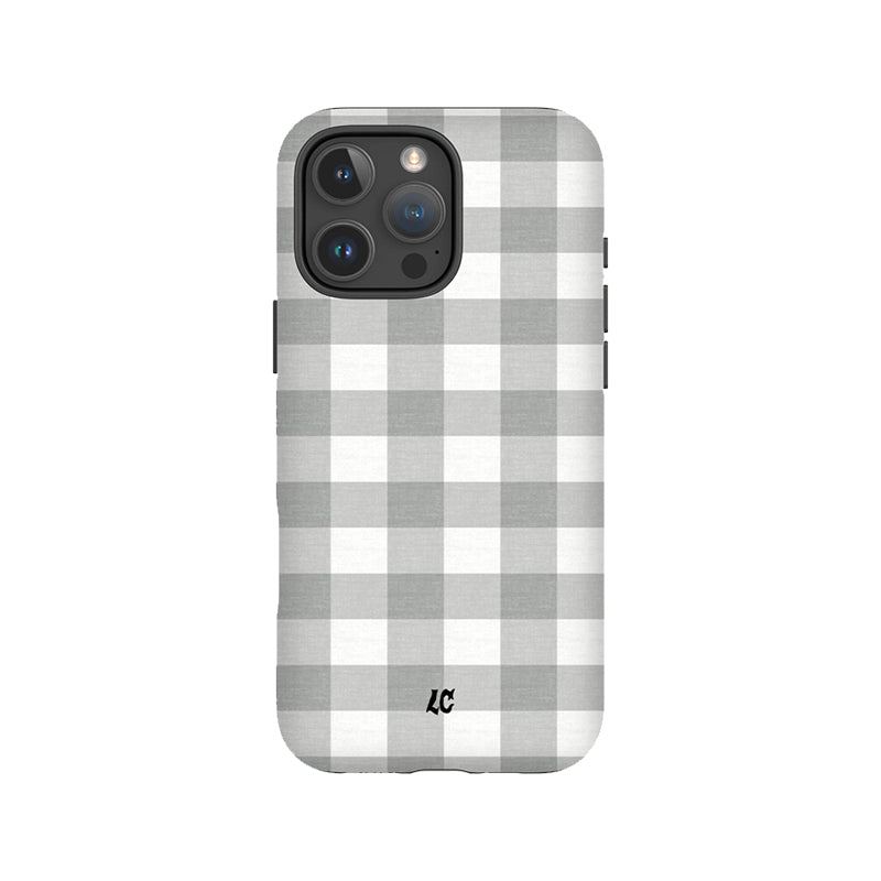 Grey Checkered Picnic iPhone Case