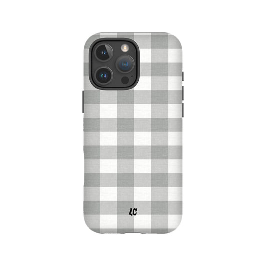 Grey Checkered Picnic iPhone Case